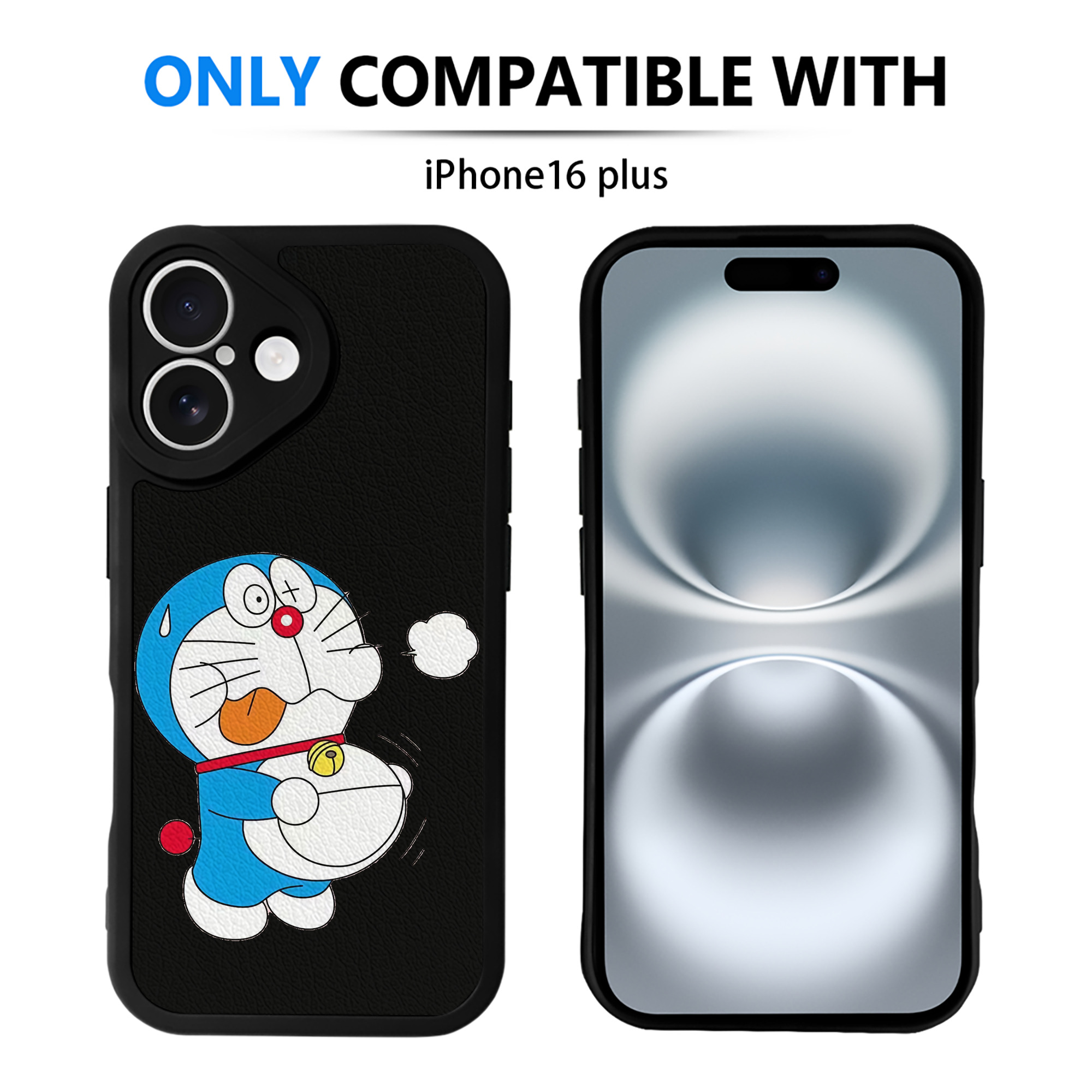 （画像用） ドラえもん Doraemon 【iPhone 16シリーズ対応】シリコンスマホケース（レザー調） 材質：シリコン